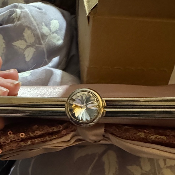 Twice Chic Boutique Satin Pink Clutch with Bow - Picture 2 of 4